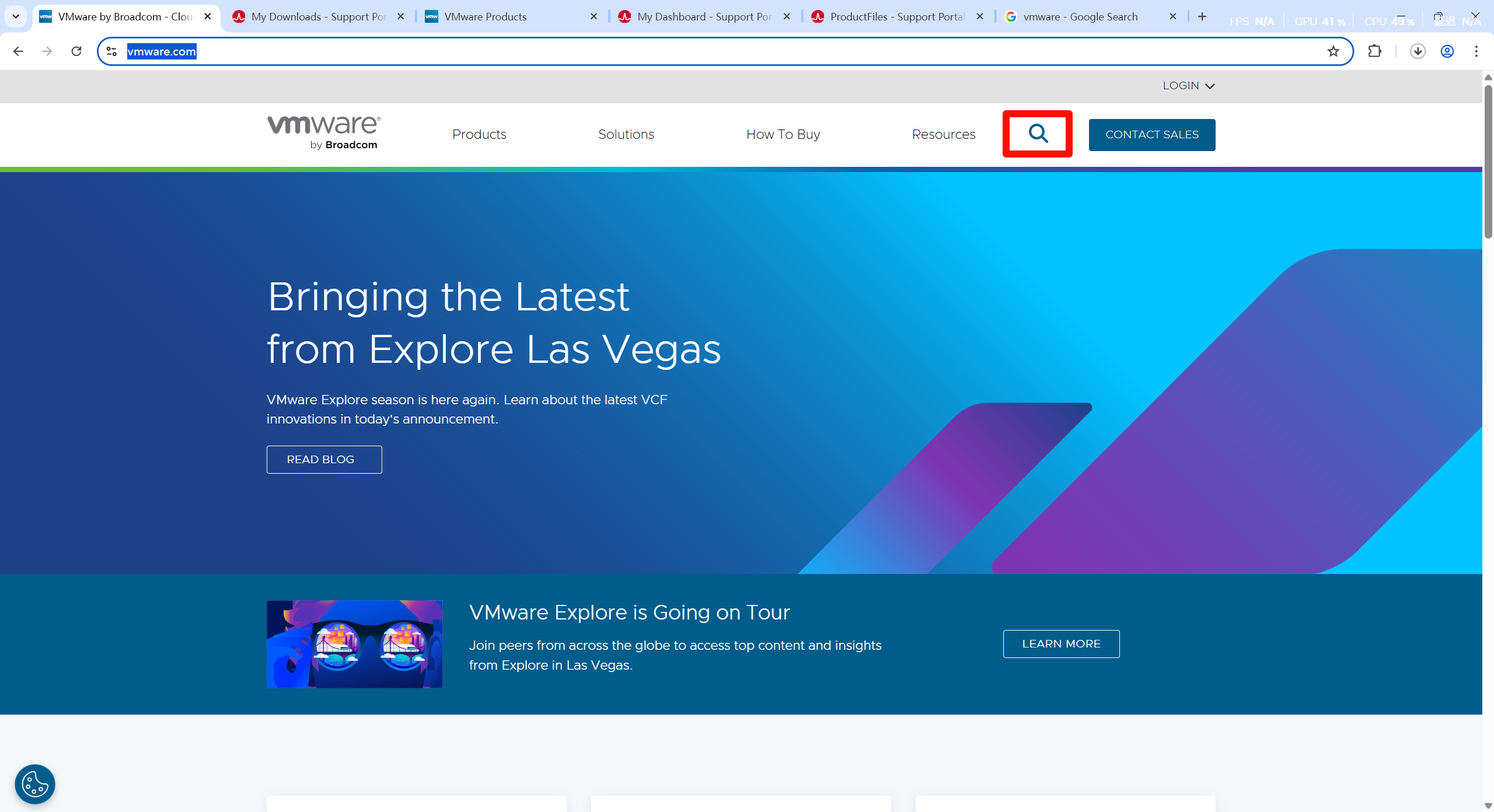 访问 VMWare 官网
